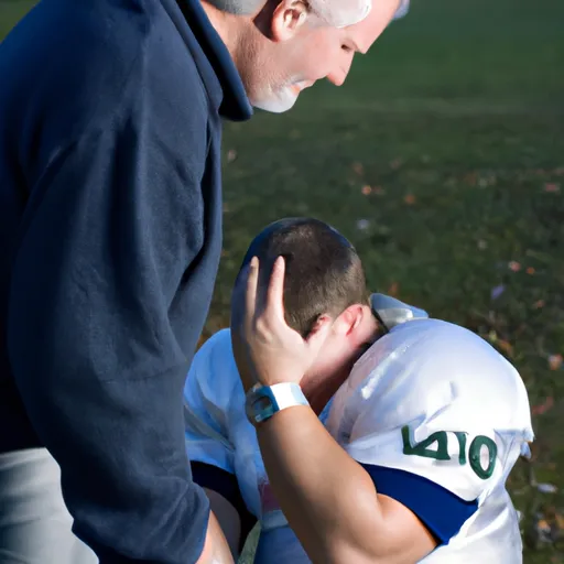 "A concerned football coach hoping for a player's injury recovery"