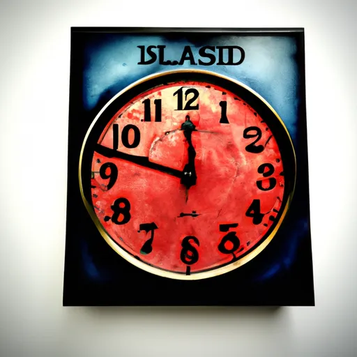 "A vintage clock styled after the album cover of Coldplay's 'A Rush of Blood to the Head'"