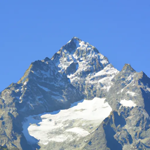 A picture of a snow-capped mountain peak