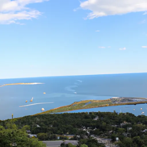 A picture of a vast body of water with islands