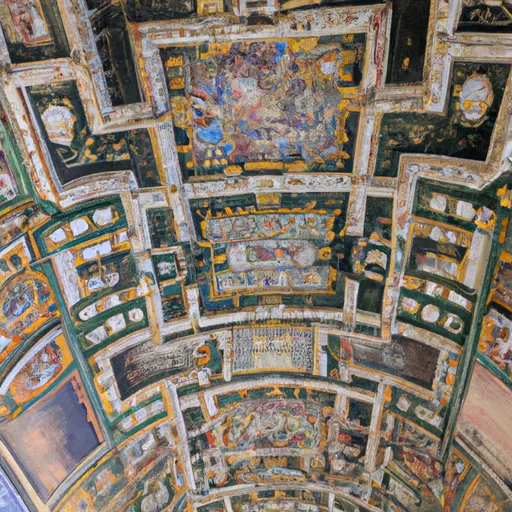 A picture of the ceiling of the Sistine Chapel