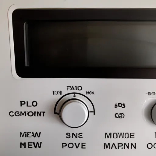 "A microwave oven with a visible power setting knob"