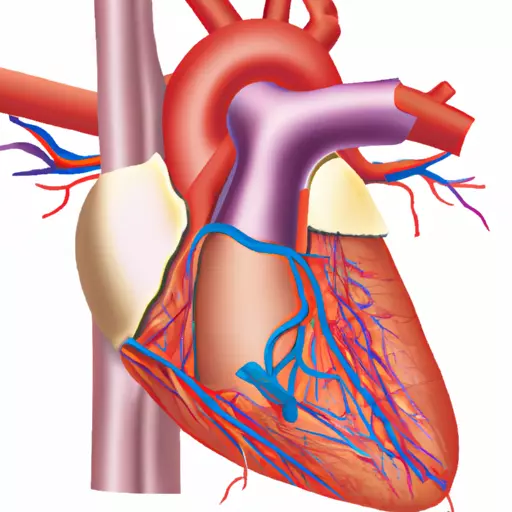 A picture of a human cardiovascular system with a highlighted aorta