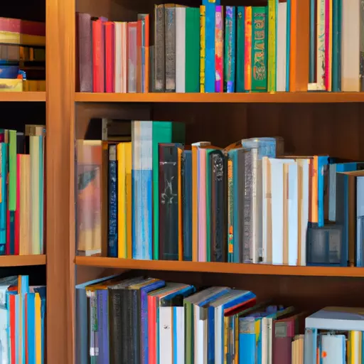 A picture of a home library with a variety of books on the shelves