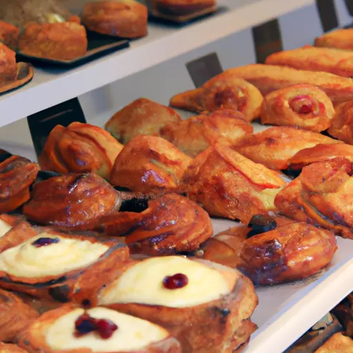 A picture of a French bakery display case with a variety of pastries