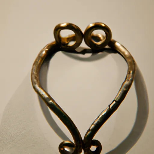 Ancient Celtic torc on a museum display stand