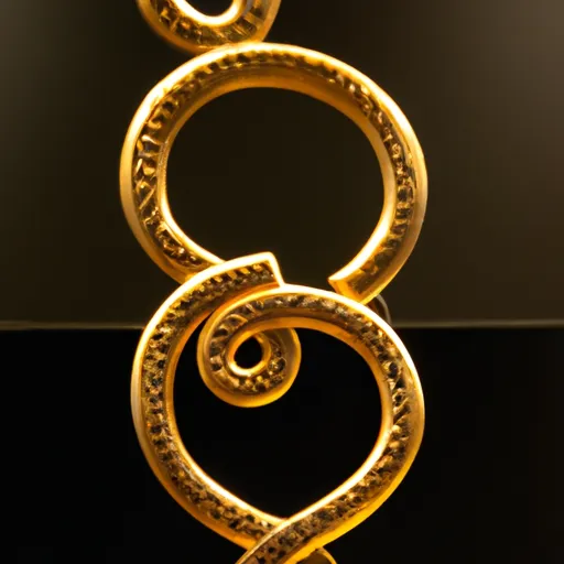 Ancient Celtic gold torc on a museum display