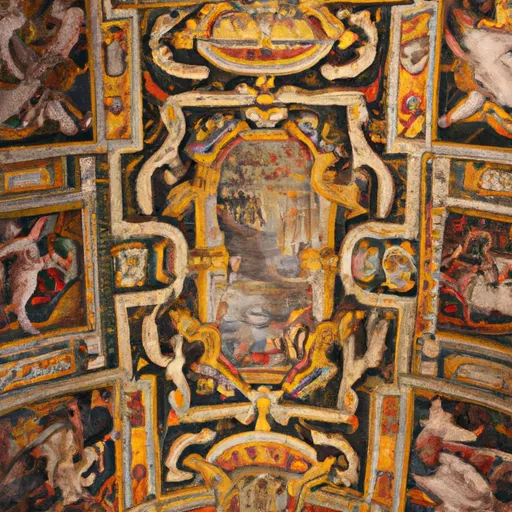 A picture of a section of the Sistine Chapel ceiling