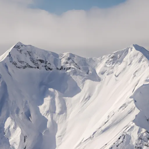 A picture of snow-capped mountain peaks