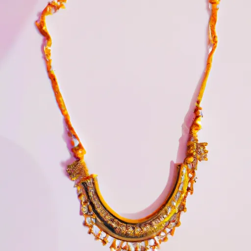 A picture of a golden necklace