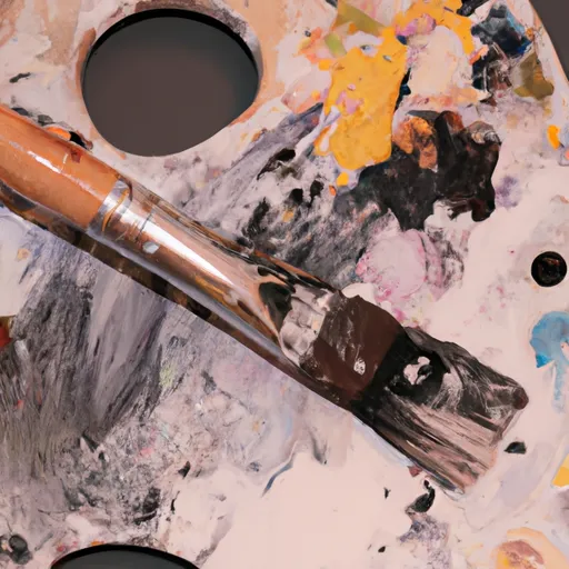 A picture of a paintbrush and palette