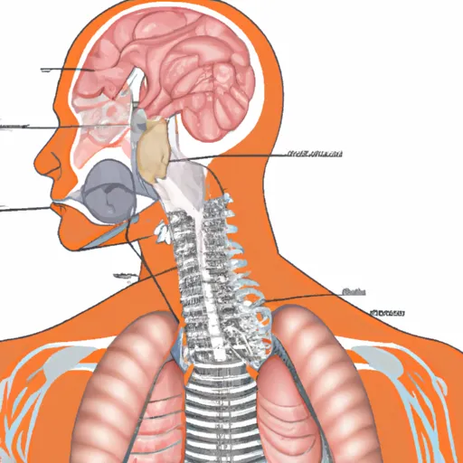 "Anatomical illustration of the diaphragm muscle during a deep breath"