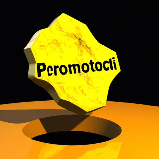 "Promethium, a rare radioactive element, represented as a 3D model with the Earth's crust in the background"