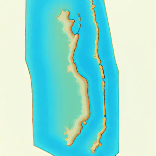 "A topographical map of the Maldives showing its average ground level elevation"