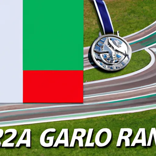 "Silver medal on a racing track with the Italian flag and the text 'Italian Grand Prix 2023'"