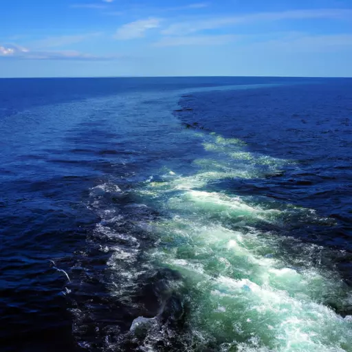 A picture of ocean currents moving in opposite directions