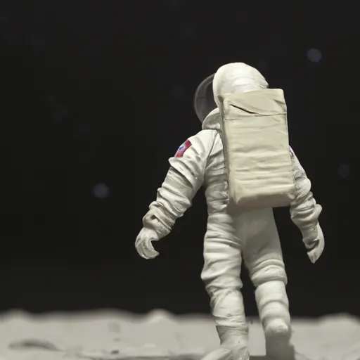 A picture of an astronaut standing on the lunar surface