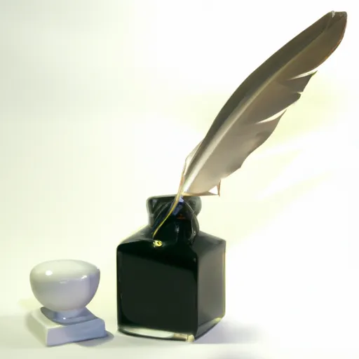 A picture of a quill and inkwell