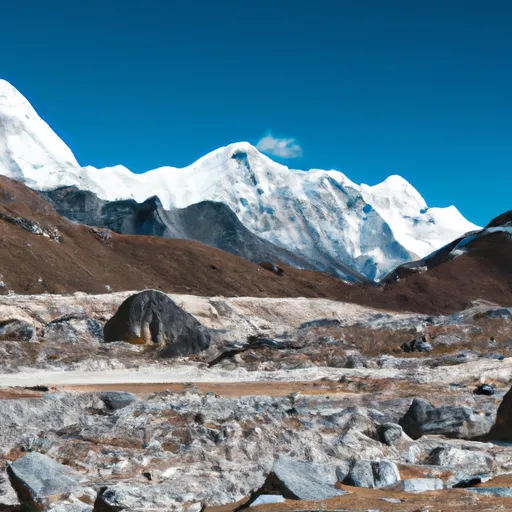 A picture of a mountain range near Everest Base Camp in Nepal