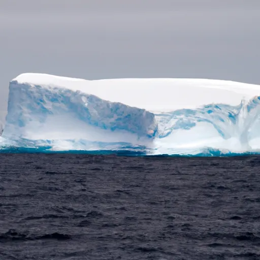 A picture of an iceberg in the waters surrounding Antarctica