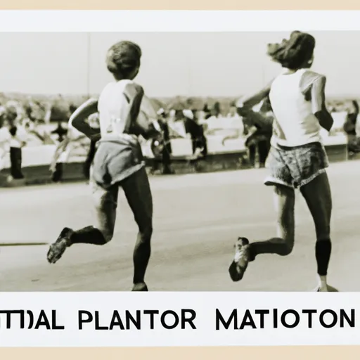 "Twin runners switching places during a marathon in an unidentified country"