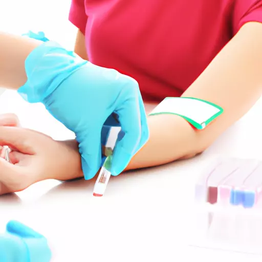 A picture of a nurse taking blood sample