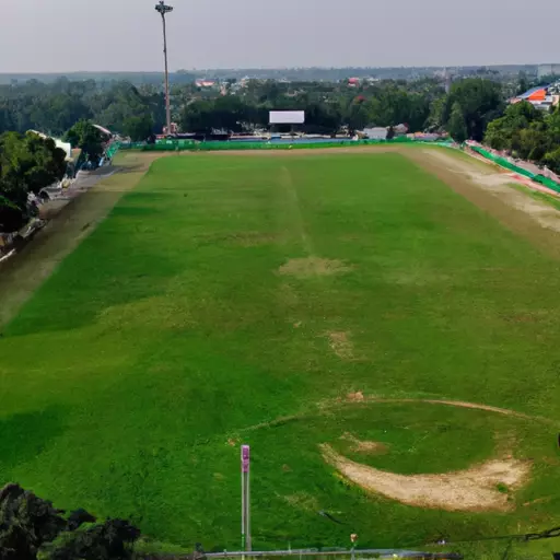 A picture of field with a match in progress