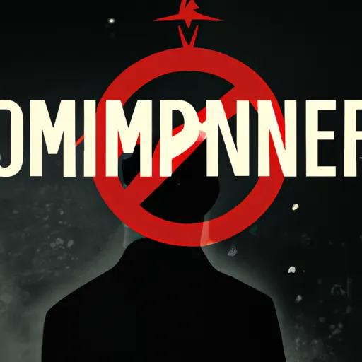 "Cinema poster of the movie 'Oppenheimer' with a controversy symbol overlay"