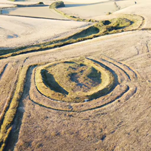 An aerial photograph of a mysterious prehistoric monument in the Wiltshire countryside