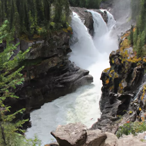 A picture of a waterfall in a Canadian national park