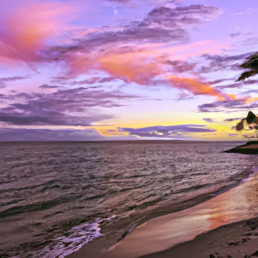 An image of a beach sunset