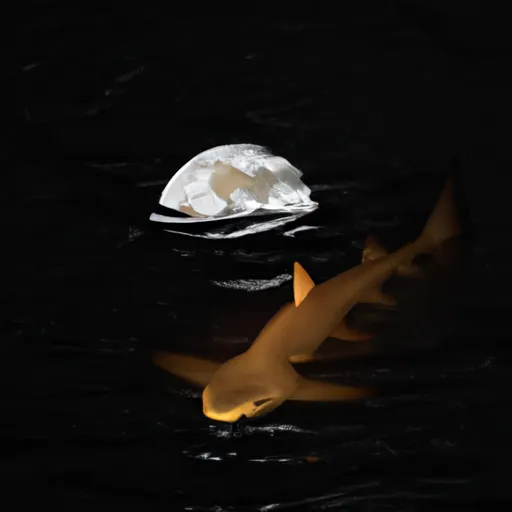 "A full moon illuminating a sturgeon fish in a river in August 2023"