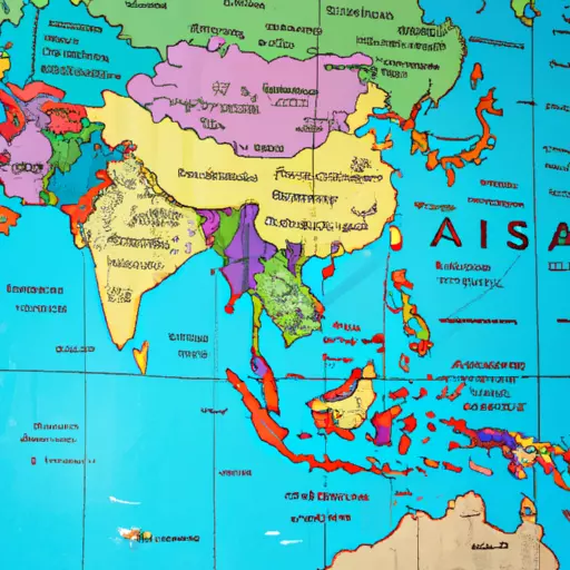 A picture of a map of the world focusing on Asia