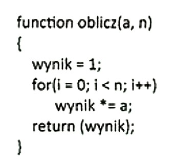 Ilustracja do pytania 239: Przedstawiona funkcja zapisana kodem JavaScript ma za zadanie: