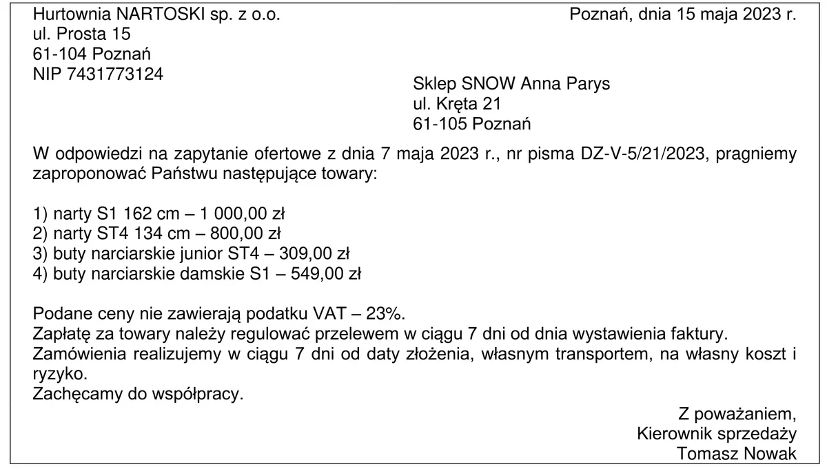 Ilustracja do pytania 898: Zamieszczony dokument to
