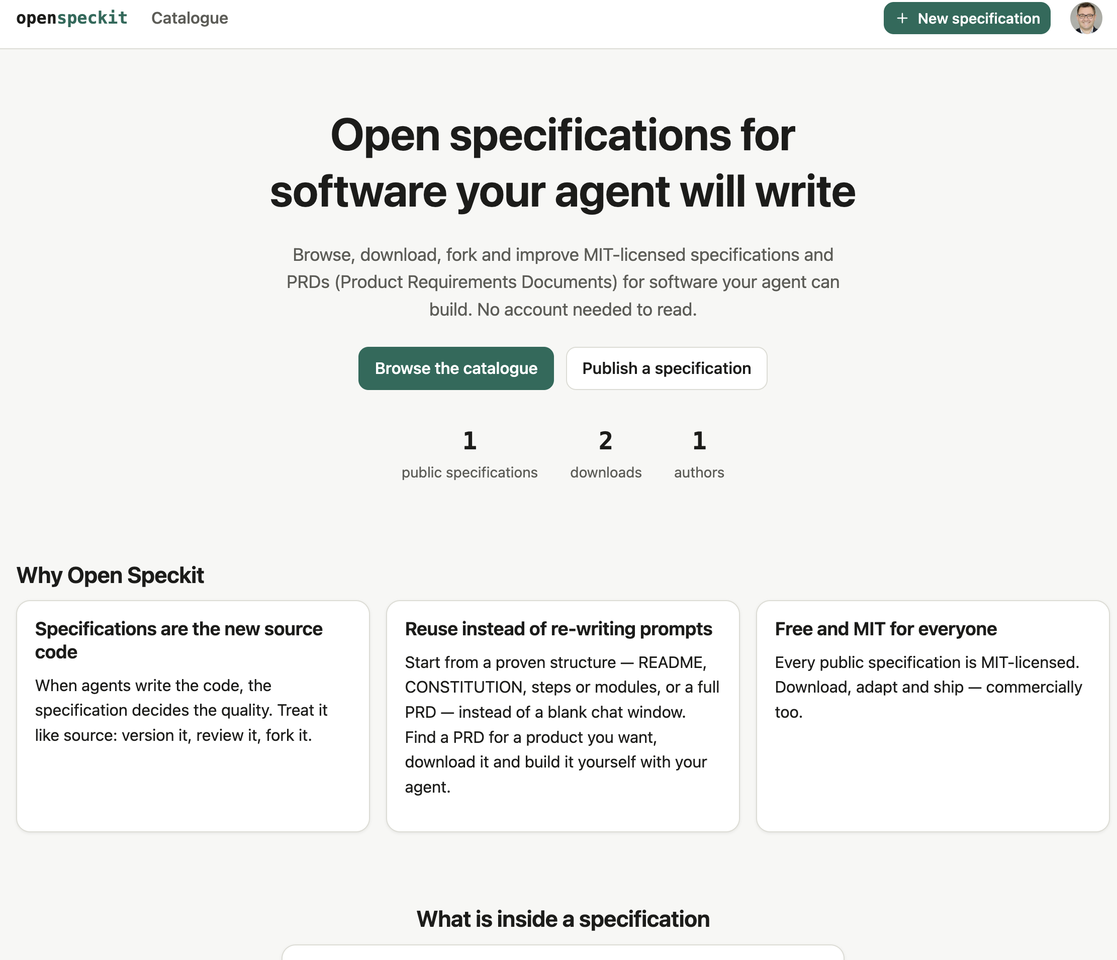 Landing page