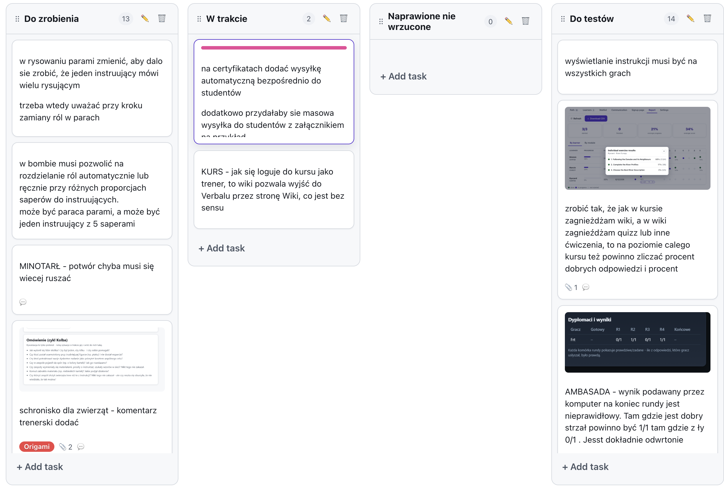 Kanban board - traditional view