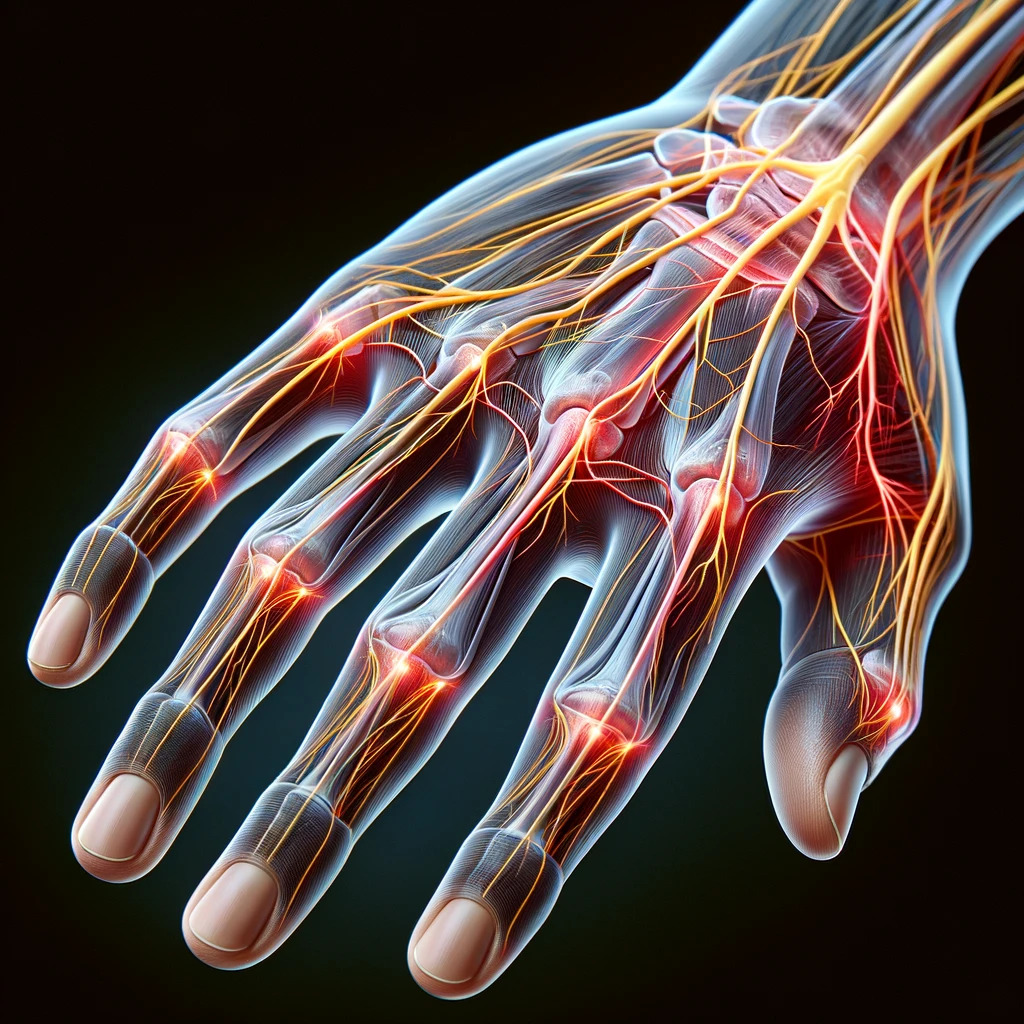 Illustration of Skin Pain Receptors