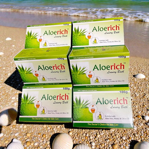 Aloerich Luxury Bath Soap 100 gm  |  Healthier Skin |  Natural Soap with Essential Oils |  Suitable for All Skin Types