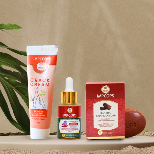 Crack Cream + Kumkumadi Thailam + Raktha Chandan Soap