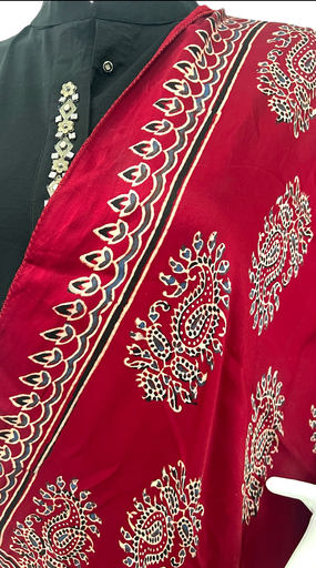 Modal Silk Ajrakh Stole image 2
