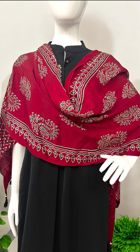 Modal Silk Ajrakh Stole image 3