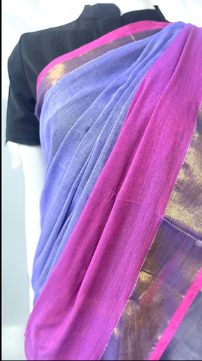 Mulmul Golden Zari Saree image 3