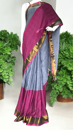 Mulmul Saree with Golden Zari Border