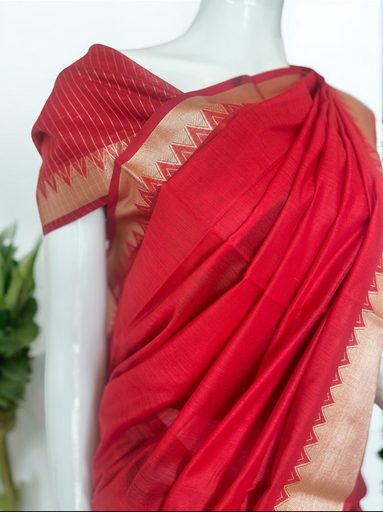 Mangalagiri Red Saree image 2