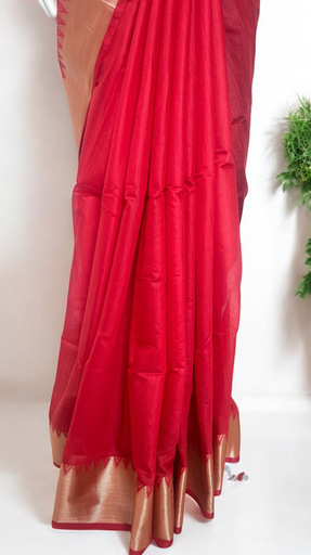 Mangalagiri Red Saree image 4