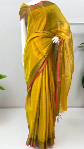 Tissue Saree with Border image 3