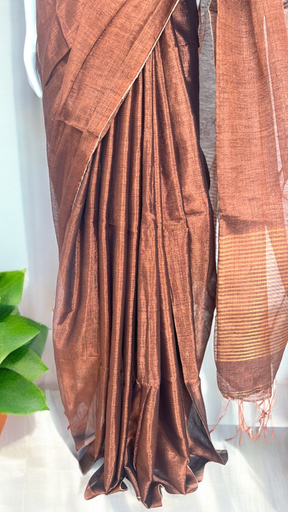 Tissue Linen Saree image 4