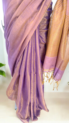 Tissue Linen Saree image 4
