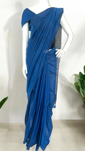 Silver Stripes Saree
